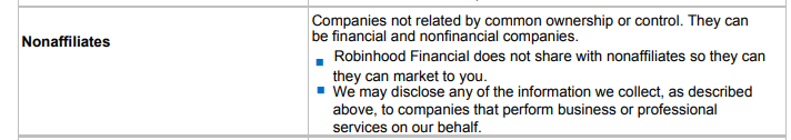 Nonaffiliates of Robinhood