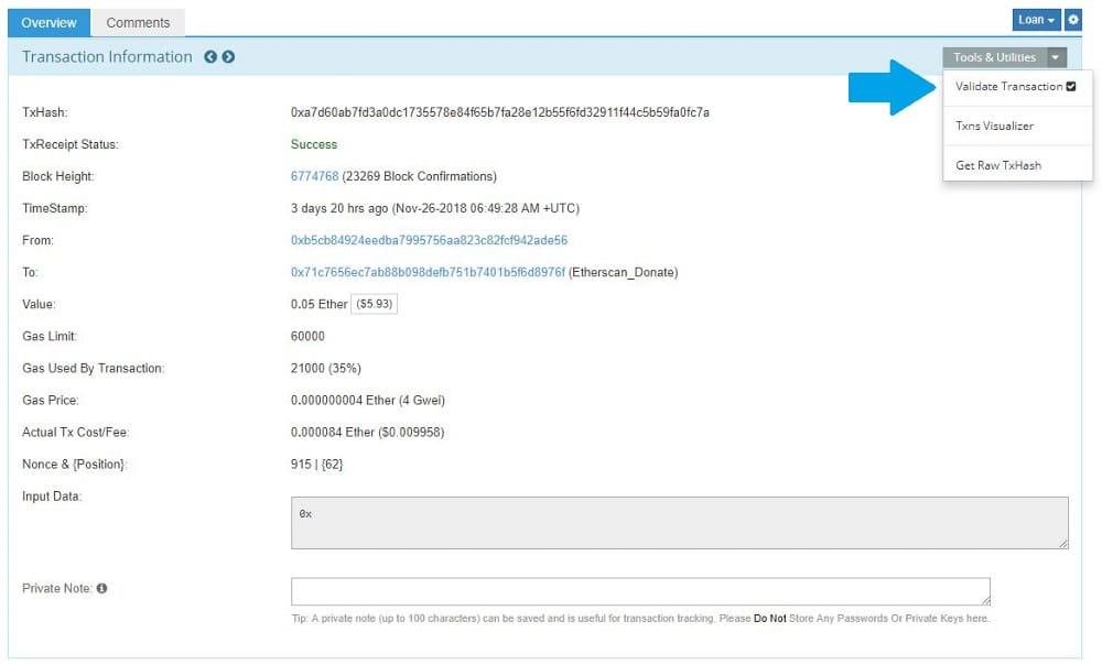 EthValidate Interface