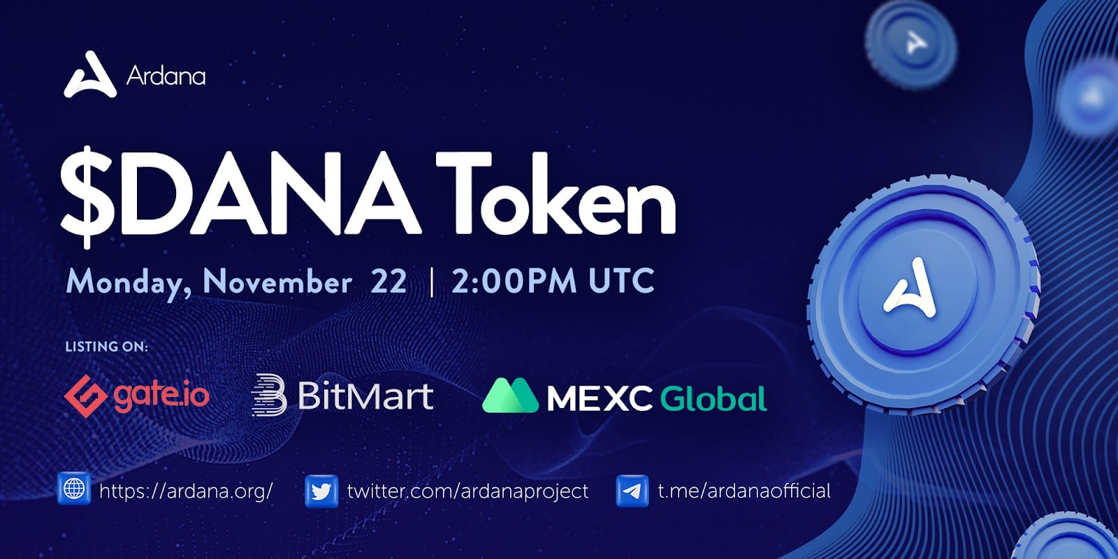 Ardana's DANA Token Prepares for Launch on Gate.io, Bitmart, and MXEC - 1