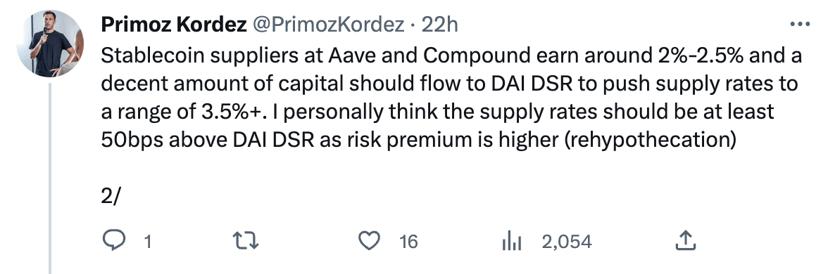 MakerDAO's new proposal to boost DAI savings rate to 3.33% - 1