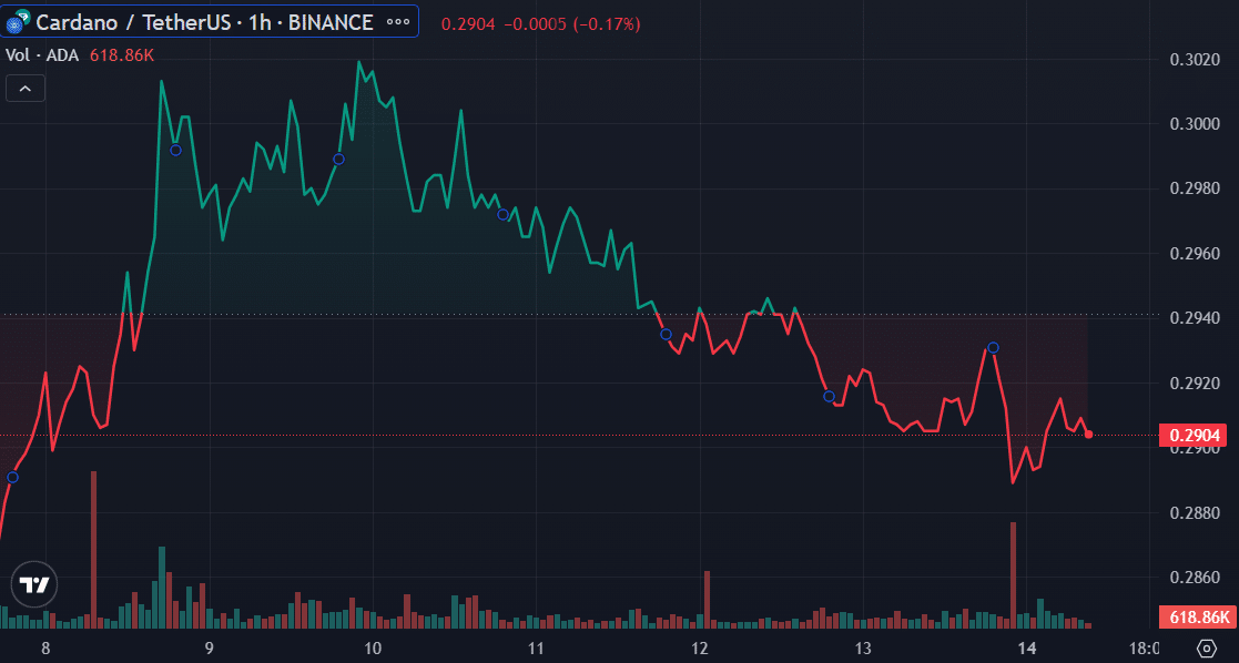 ADA price - Aug. 14 | Source: Trading View