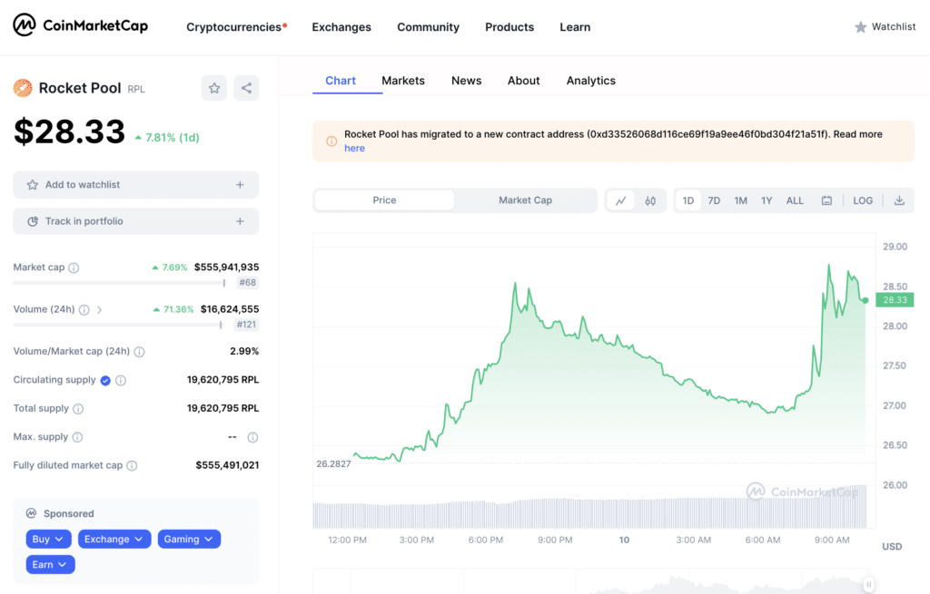 Coinbase invests in Rocket Pool, RPL rises 8% - 1