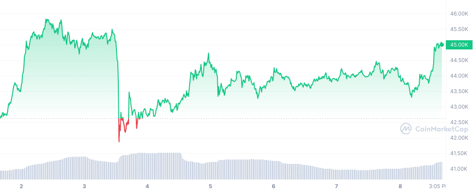 Bitcoin regains $45,000 amid ETF chatter - 1