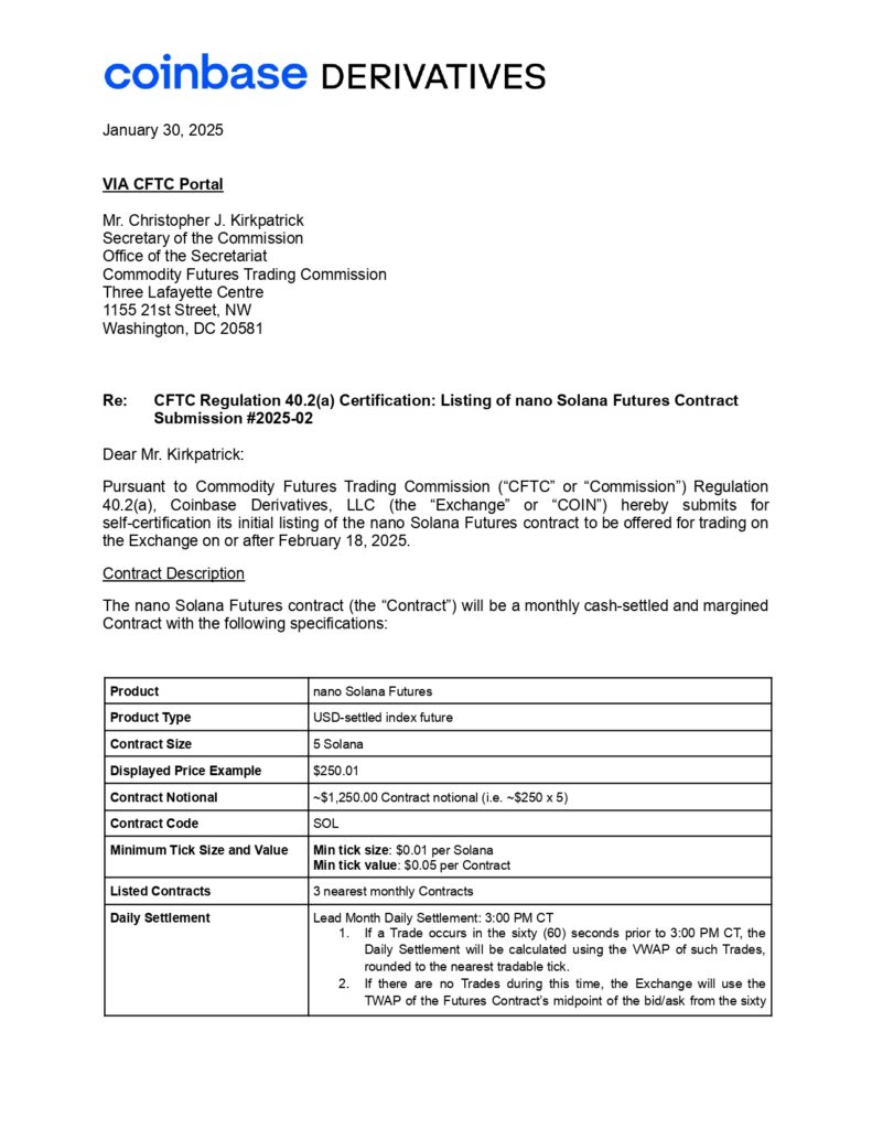 Coinbase to list Solana on derivatives platform - 1